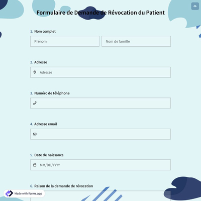 Formulaire de Demande de Révocation du Patient