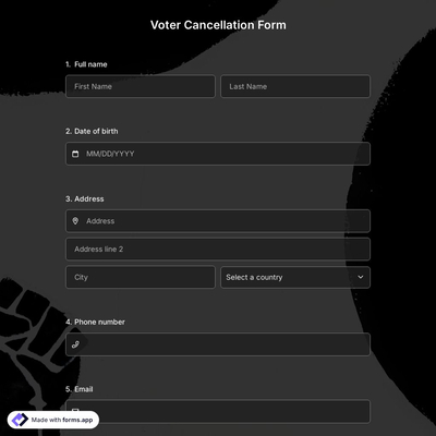 Voter Cancellation Form