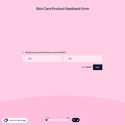 Skin Care Product Feedback Form