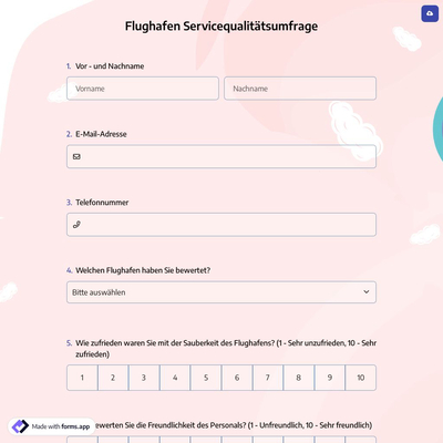 Flughafen Servicequalitätsumfrage