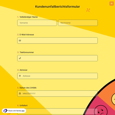 Kundenunfallberichtsformular