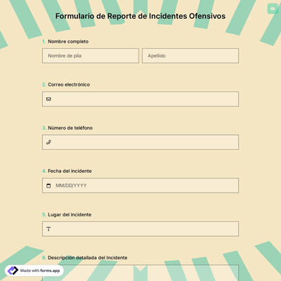 Formulario de Reporte de Incidentes Ofensivos