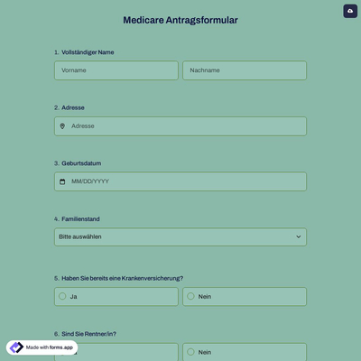 Medicare Antragsformular