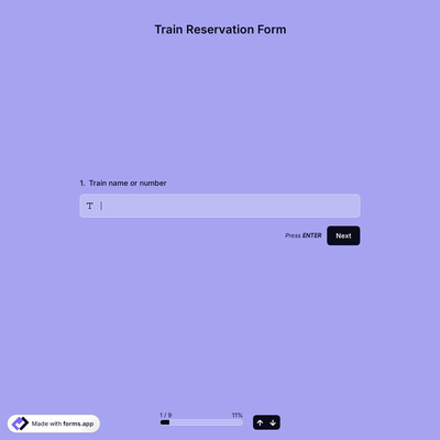Train Reservation Form