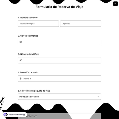 Formulario de Reserva de Viaje