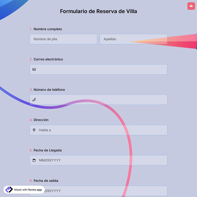 Formulario de Reserva de Villa