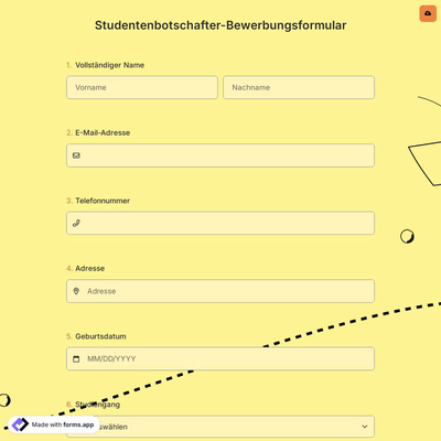 Studentenbotschafter-Bewerbungsformular