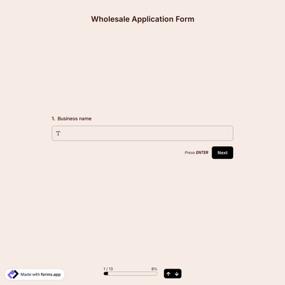 Wholesale Application Form