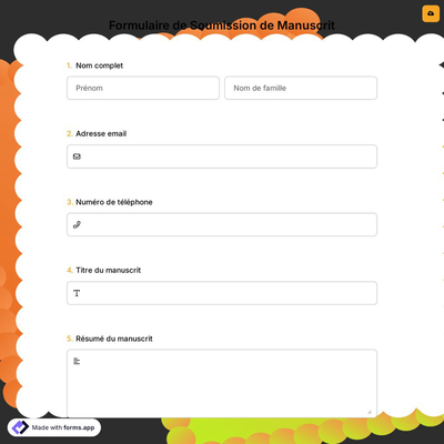 Formulaire de Soumission de Manuscrit