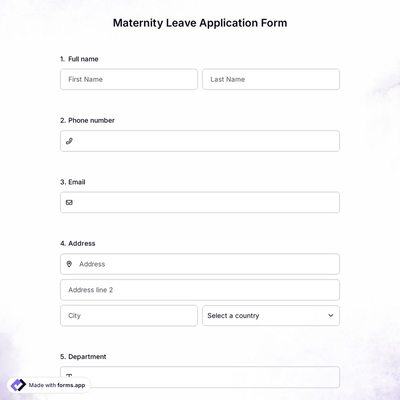 Maternity Leave Application Form