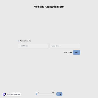 Medicaid Application Form