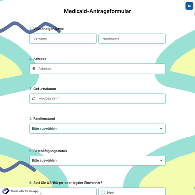 Medicaid-Antragsformular