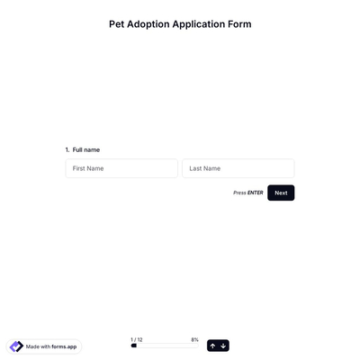 Pet Adoption Application Form