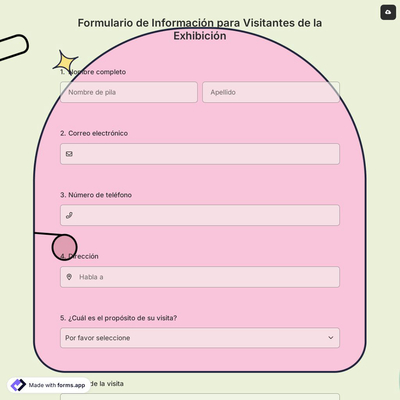Formulario de Información para Visitantes de la Exhibición