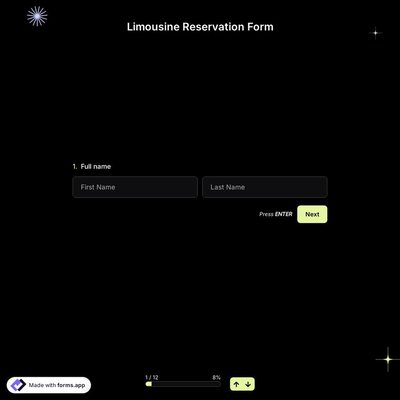 Limousine Reservation Form