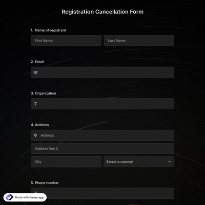Registration Cancellation Form