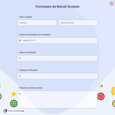 Formulaire de Retrait Scolaire