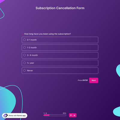 Subscription Cancellation Form