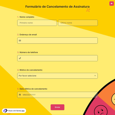 Formulário de Cancelamento de Assinatura