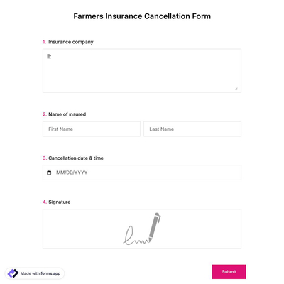 Farmers Insurance Cancellation Form