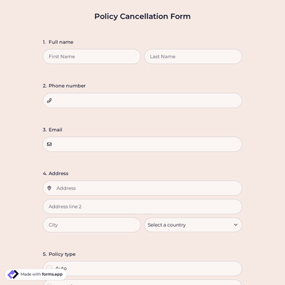 Policy Cancellation Form