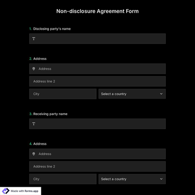 Non-Disclosure Agreement Form