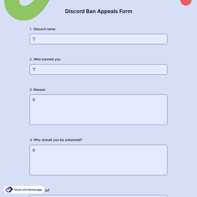 Discord Ban Appeals Form