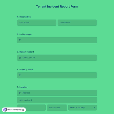 Tenant Incident Report Form