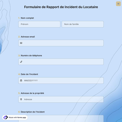 Formulaire de Rapport de Incident du Locataire