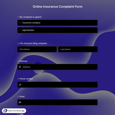 Online Insurance Complaint Form
