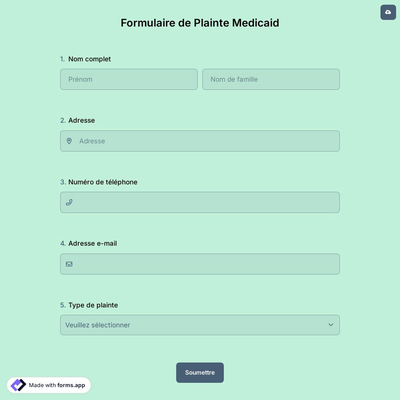 Formulaire de Plainte Medicaid