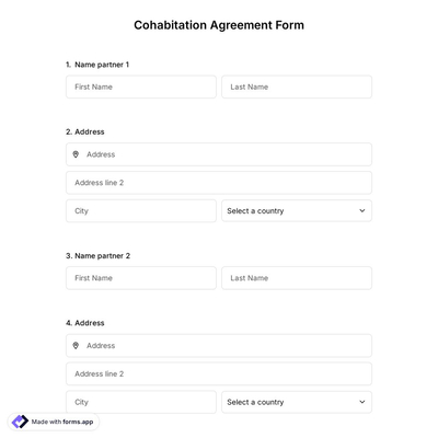 Cohabitation Agreement Form