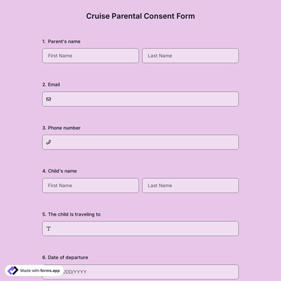 Cruise Parental Consent Form