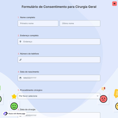Formulário de Consentimento para Cirurgia Geral