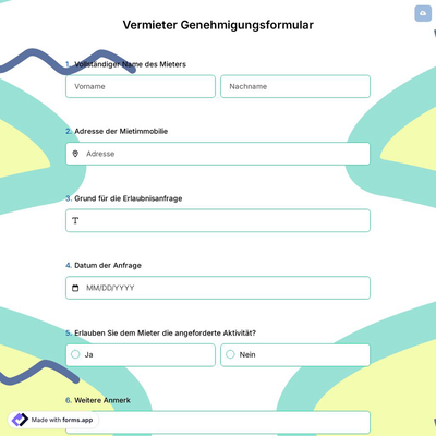 Vermieter Genehmigungsformular