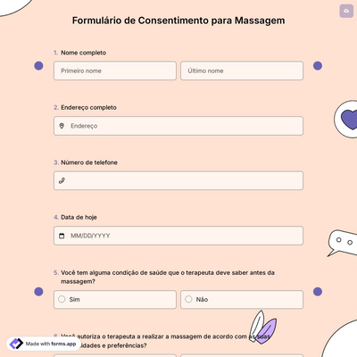 Formulário de Consentimento para Massagem