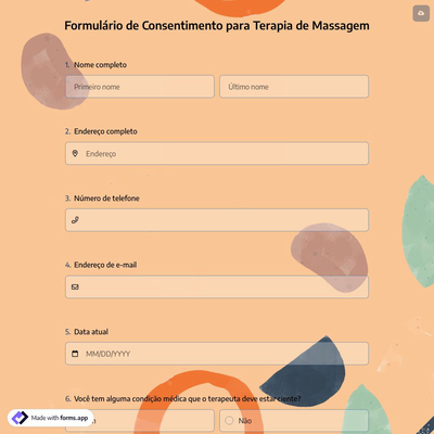 Formulário de Consentimento para Terapia de Massagem