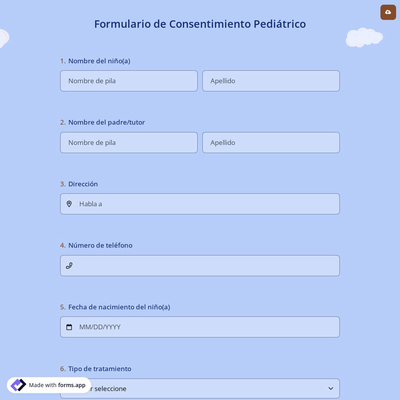 Formulario de Consentimiento Pediátrico