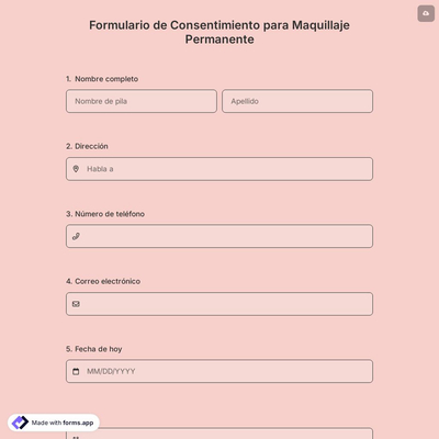 Formulario de Consentimiento para Maquillaje Permanente