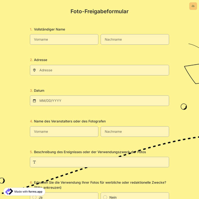 Foto-Freigabeformular