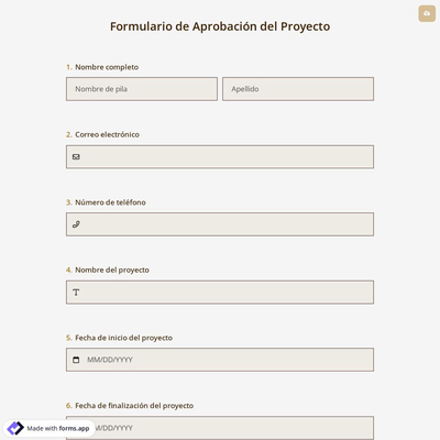 Formulario de Aprobación del Proyecto