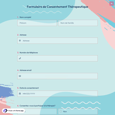 Formulaire de Consentement Thérapeutique