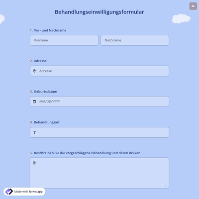 Behandlungseinwilligungsformular