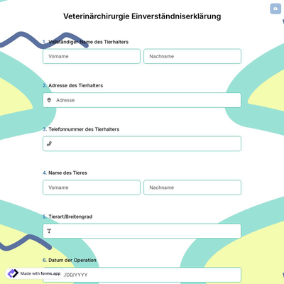 Veterinärchirurgie Einverständniserklärung