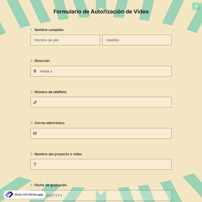 Formulario de Autorización de Video