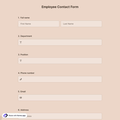 Employee Contact Form