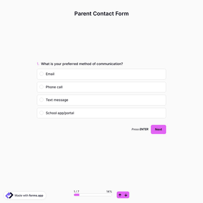 Parent Contact Form 