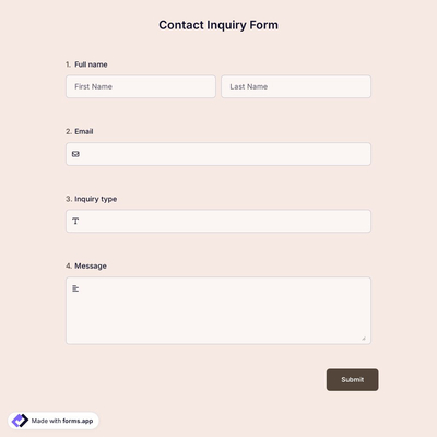 Contact Inquiry Form 
