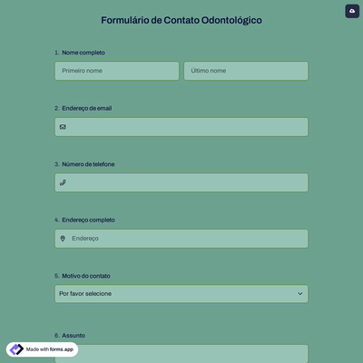 Formulário de Contato Odontológico