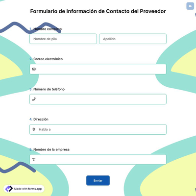 Formulario de Información de Contacto del Proveedor